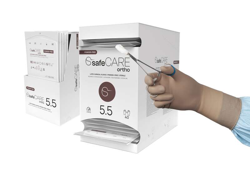 safeCARE ortho Рукавички хірургічні латексні, без пудри, розмір 9.0, ZARYS